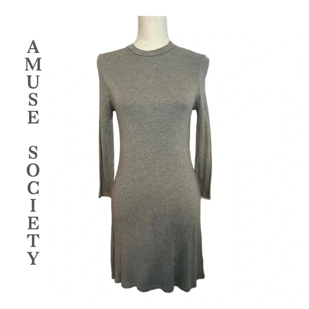 NWT‎ Amuse Society Heather Gray Sweater Dress